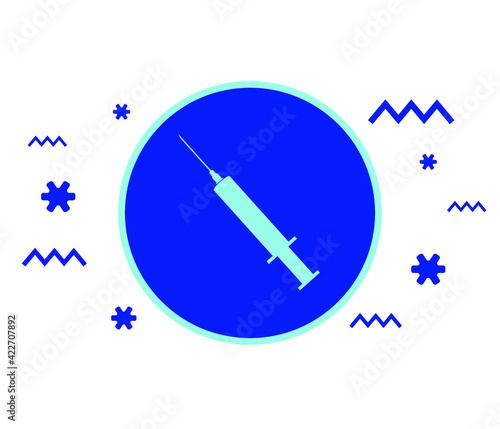 Syringe icon in flat style isolated on white background. For your design, logo. Vector illustration.