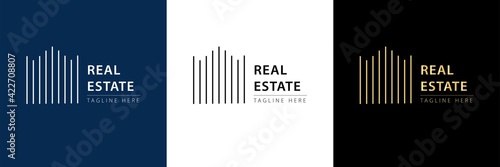 Real estate logo branding design business. real estate logo modern templates design vector illustration