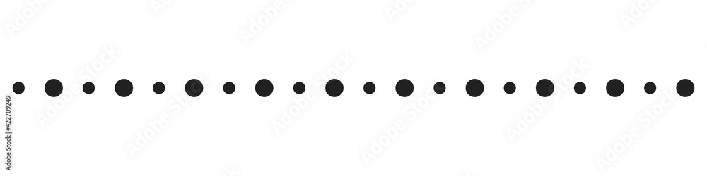 Dotted line isolated on white background. Geometric line for web design. Vector illustration Dotted line isolated on white background. Geometric line for web design. Vector illustration