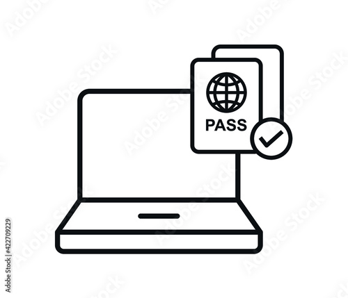 Covid-19 influenza virus vaccination passport Icon.
