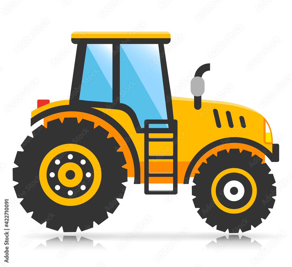 Fototapeta premium Vector farmer tractor flat design