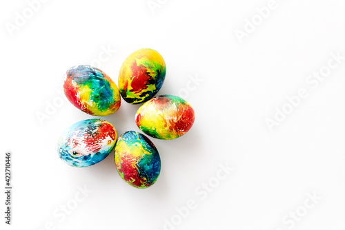Easter eggs, hand-painted with acrylic paints, art.