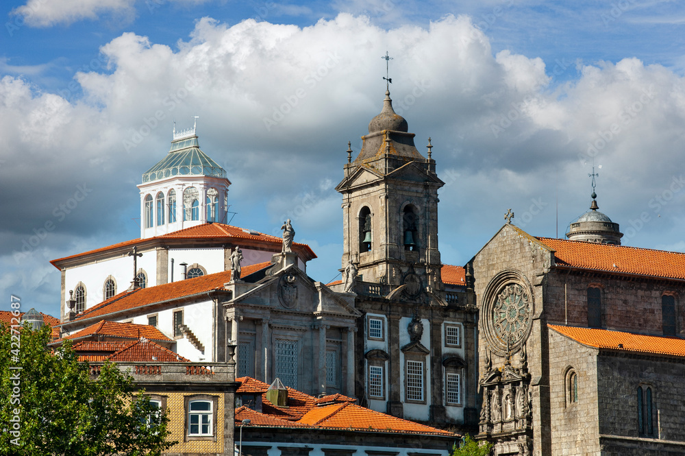 The Church of Saint Francis and the veranda of the stock exchange palace in Porto, Portugal