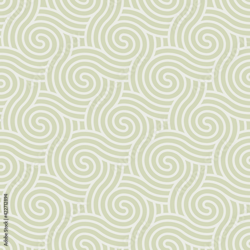 Spirals seamless pattern, beige. A retro seamless pattern with beige geometric motifs.