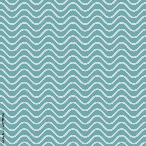 Waves seamless pattern, green. A retro seamless pattern with green geometric motifs.