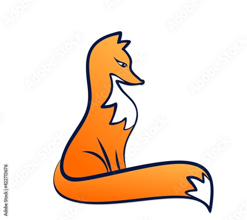 A symbol of a stylized red fox.
