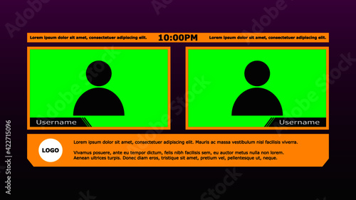 Layout with multiple layer overlay. Background abstract. You can use this like as live streaming, gaming, youtube content, broadcast, meeting online, webinar, seminar and video conference.