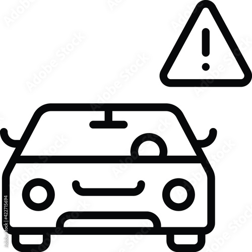 Self driving car error Concept, Autopilot  Malfunction Vector Icon Design, Autonomous driverless vehicle Symbol, Robo car Sign, Automated driving system stock illustration