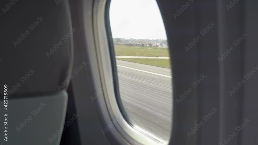 View from the airplane window during landing in 4k View from the airplane window during landing in 4k