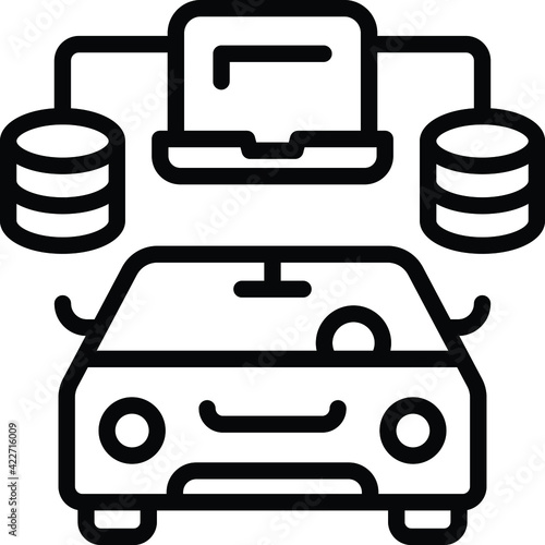 Self driving Car Data Storage Concept Vector Icon Design, Autonomous driverless vehicle Symbol, Robo car Sign, Automated driving system stock illustration