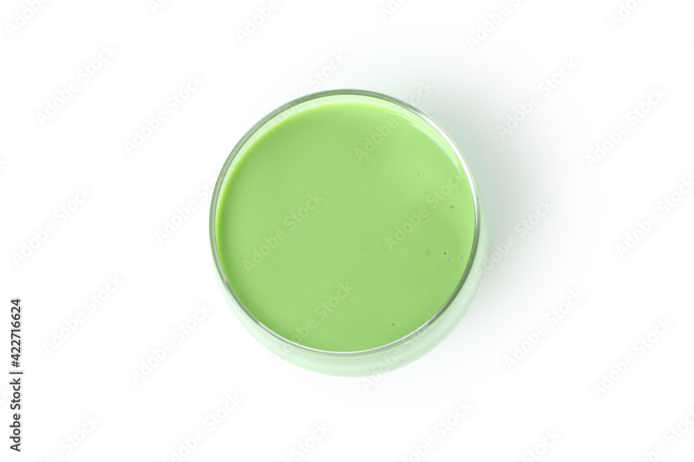 Glass of green smoothie isolated on white background Glass of green smoothie isolated on white background
