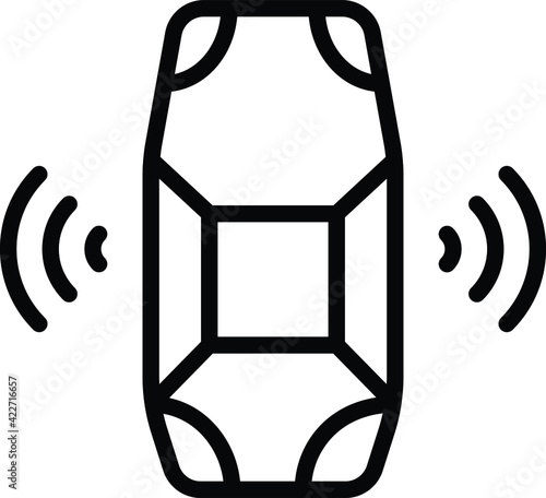 Self driving Active safety Concept Vector Icon Design, Autonomous driverless vehicle Symbol, Robo car Sign, Automated driving system stock illustration