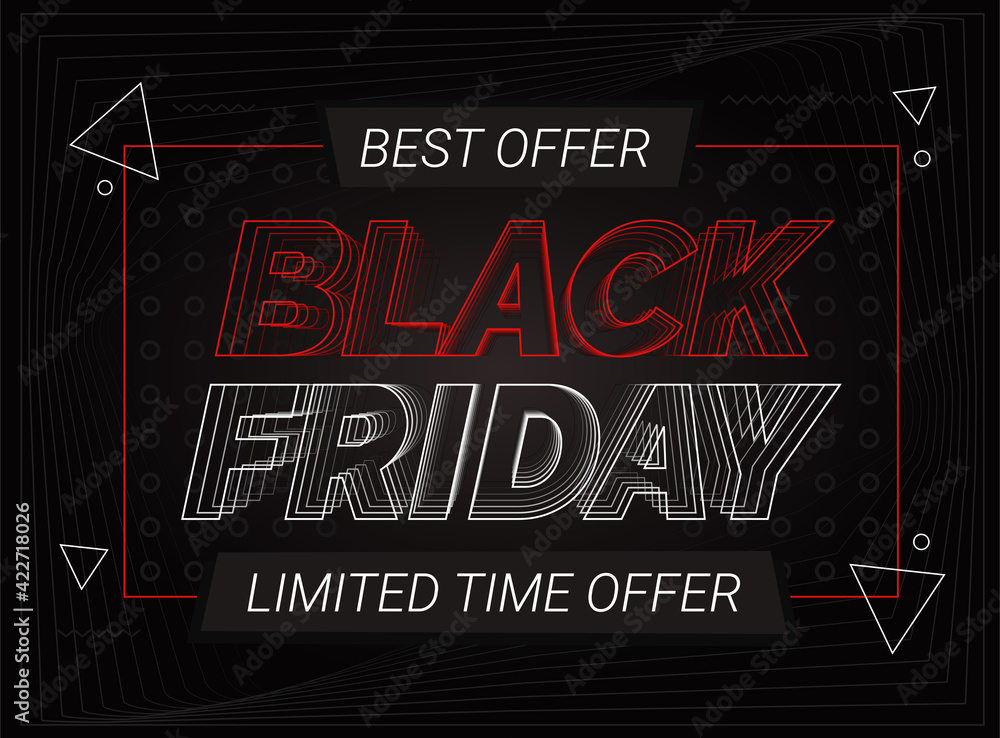 best offer black friday banner template with blend effect