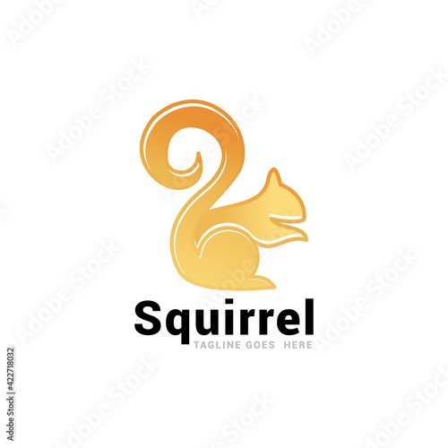 Squirrel logo icon vector template.