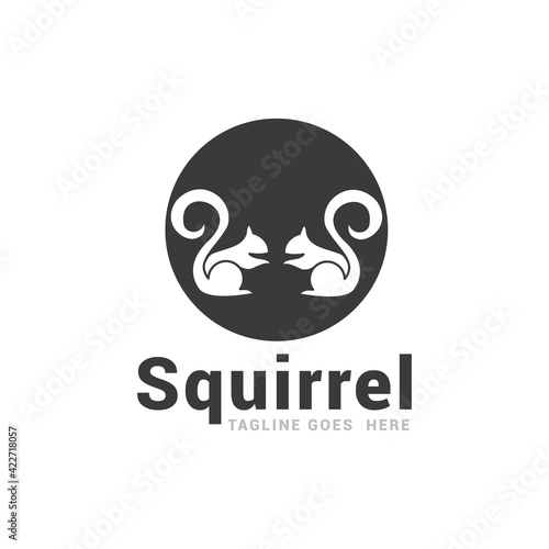 Squirrel logo icon vector template.