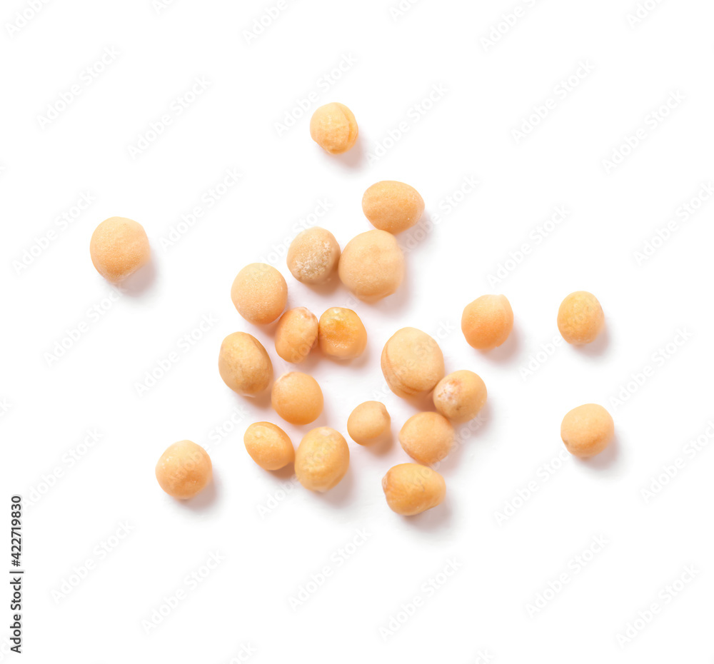 Mustard seeds on white background, top view Mustard seeds on white background, top view