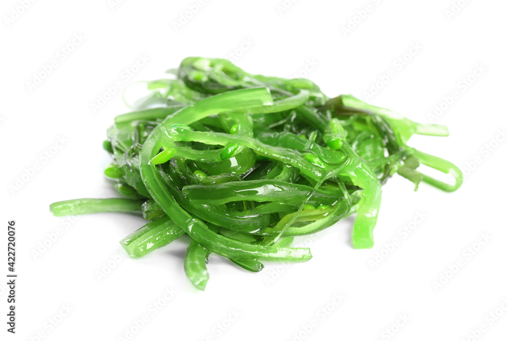 Delicious fresh seaweed salad on white background Delicious fresh seaweed salad on white background