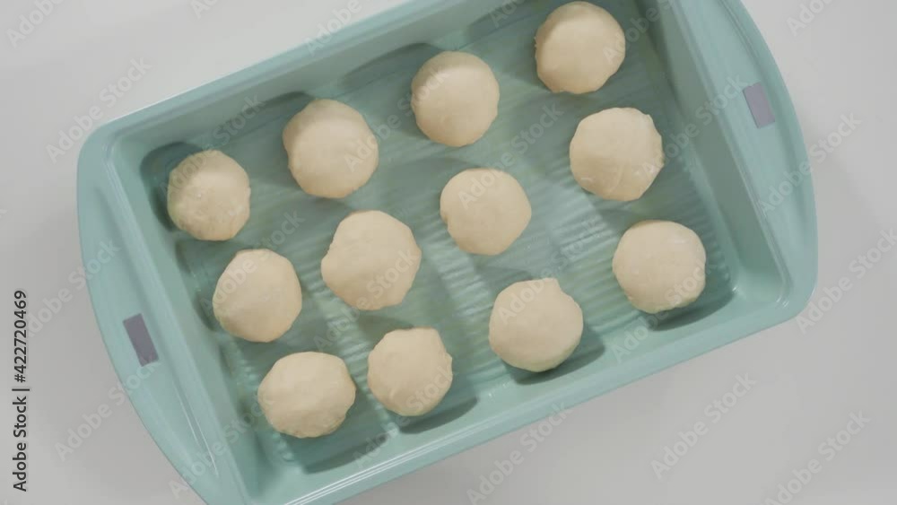 Flat lay. Baking homemade dinner rolls with sourdough starter Flat lay. Baking homemade dinner rolls with sourdough starter