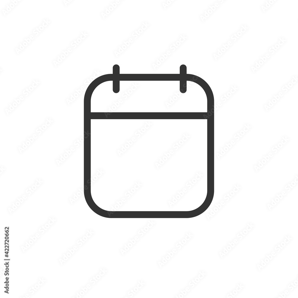 Blank calendar icon. Planning concept. Holidays and important meetings. Vector illustration Blank calendar icon. Planning concept. Holidays and important meetings. Vector illustration