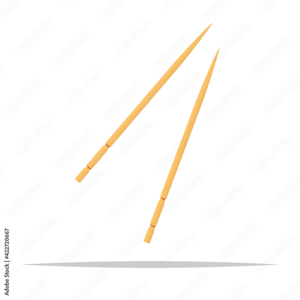 Fototapeta premium Wooden toothpick vector isolated illustration