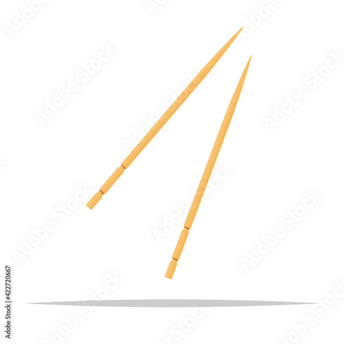 Wooden toothpick vector isolated illustration