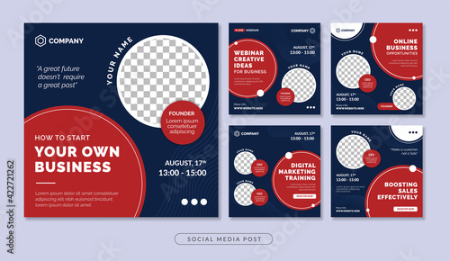 Webinar social media post template for business