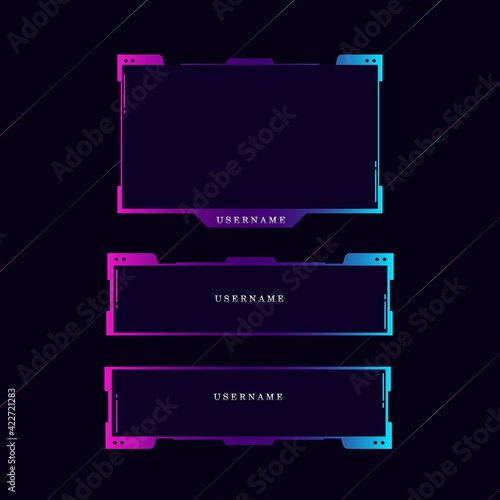 Editable Twitch streaming for gaming tamplate vector	