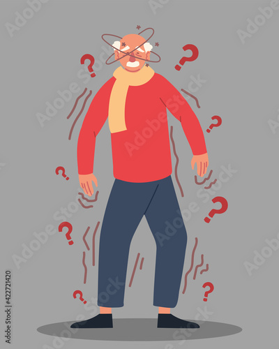 elderly man confused