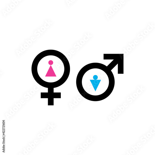 Gender Icon, Sex Vector Symbol, Female and Male Sign