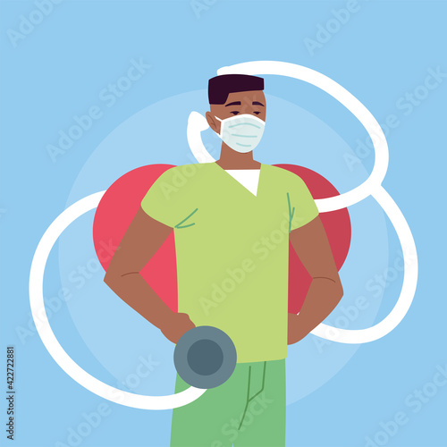 man nurse stethoscope
