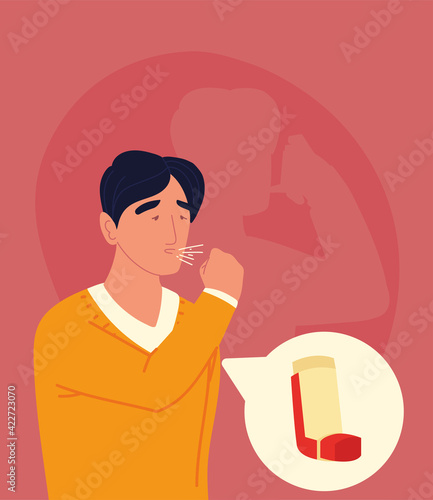 asthmatic man coughing