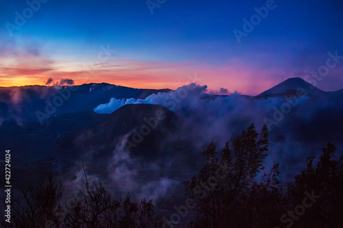 Beautiful sunrise in Bromo Tengger Semeru National Park, East Java island, Indonesia, Asia © Blumesser