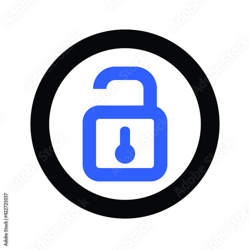 security unlock icon design vector