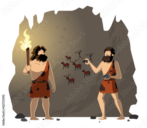 Cavemen Drawing Cave Painting