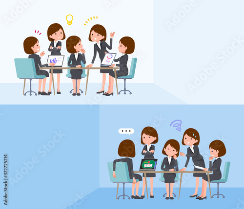 flat type business women_intracerebral-meeting