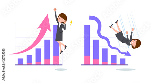 flat type business women_performance-up-down
