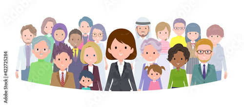 flat type business women_standing-front