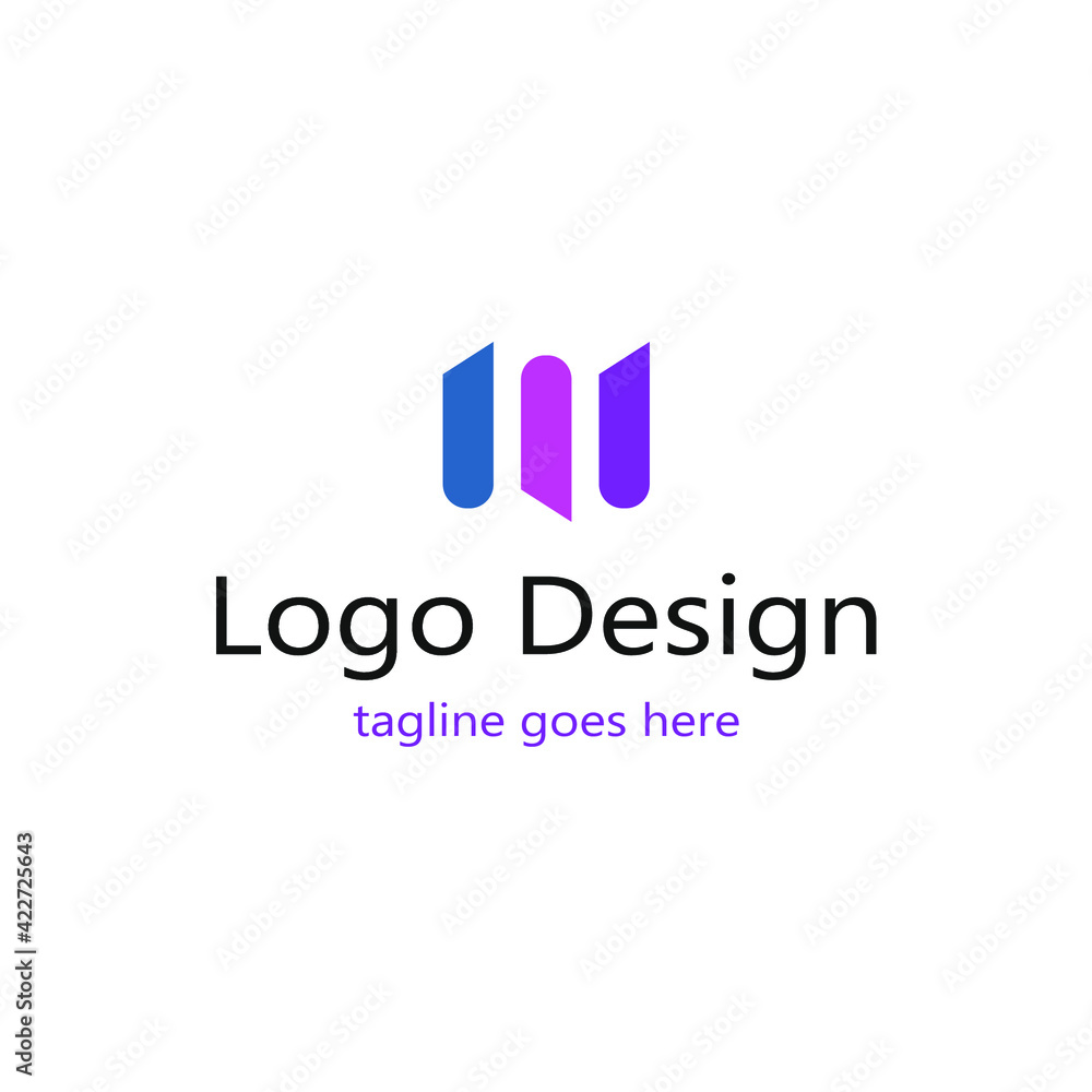 abstract logo, three squares of various colors