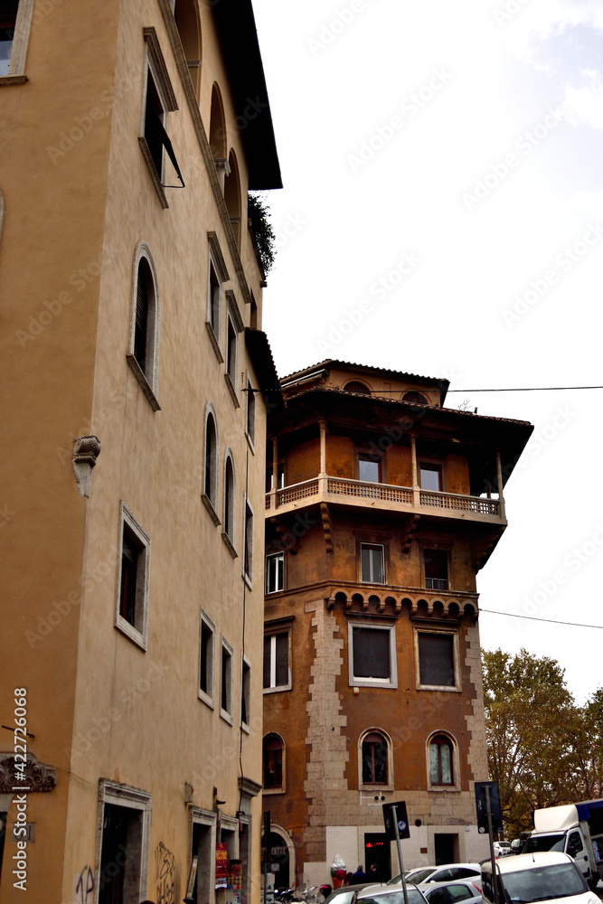 old house building in the center of the city - Rome, Italy