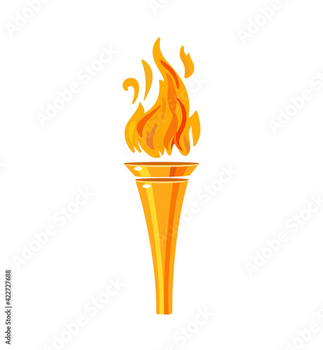 Torch icon isolated on white background. Fire. Flaming figure. Vector illustration isolated on white background.