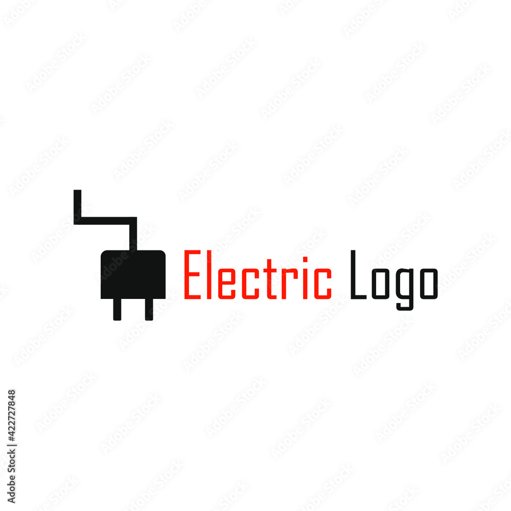 picture of a socket with the sentence electric logo Stock Vector