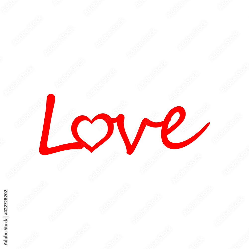 red love sentences on a white background