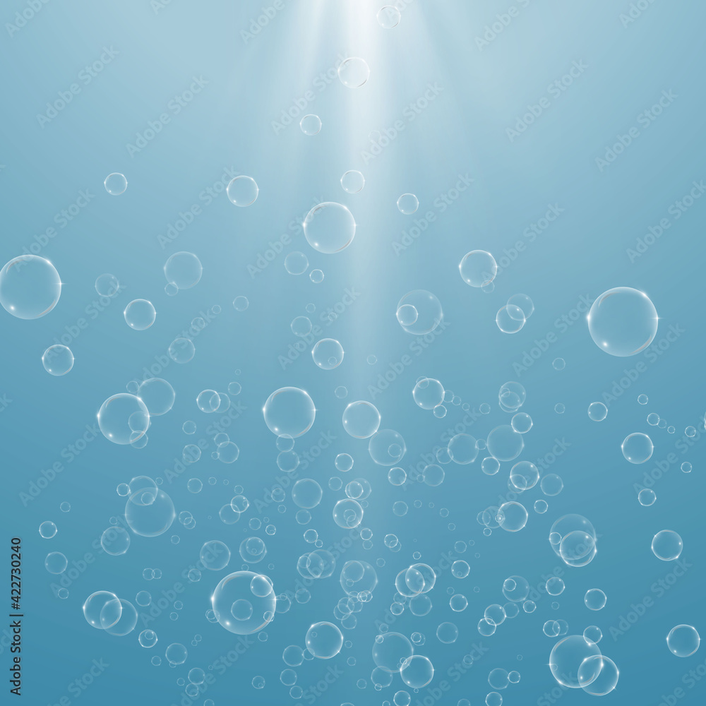 Transparent air bubbles under the rays