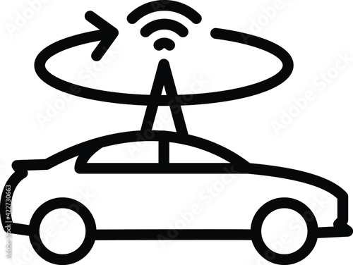 Self driving light detection and Ranging Device Concept Vector Icon Design, Autonomous driverless vehicle Symbol, Robo car Sign, Automated driving system stock illustration