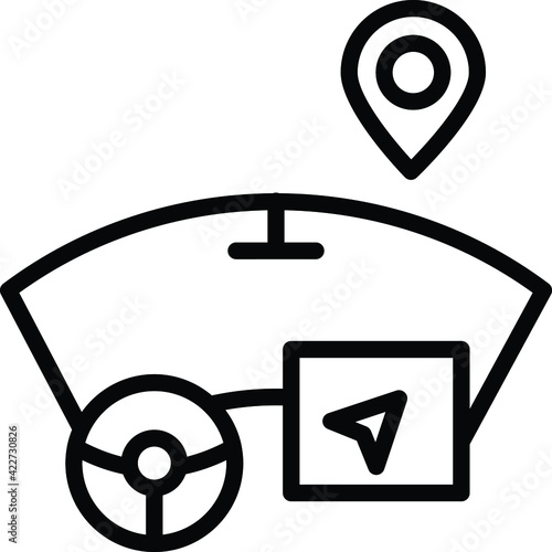 Self Driving Car Inside View Concept,  Lorry interior Vector Icon Design, Autonomous driverless vehicle Symbol, Robo car Sign, Automated driving system stock illustration