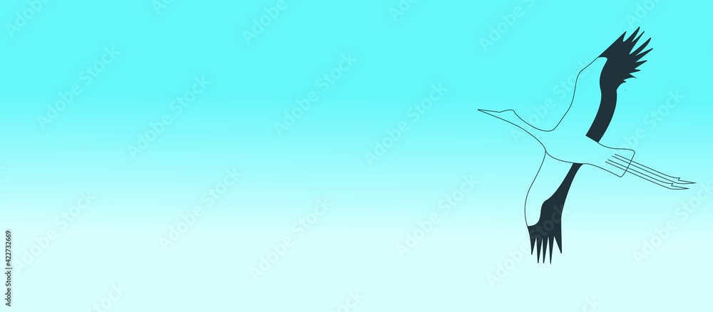 Fototapeta premium stork in the blue sky