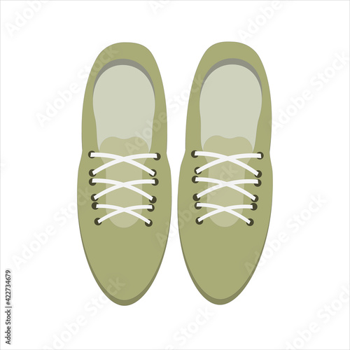 vector illustration of marsh-colored sneakers with lacing