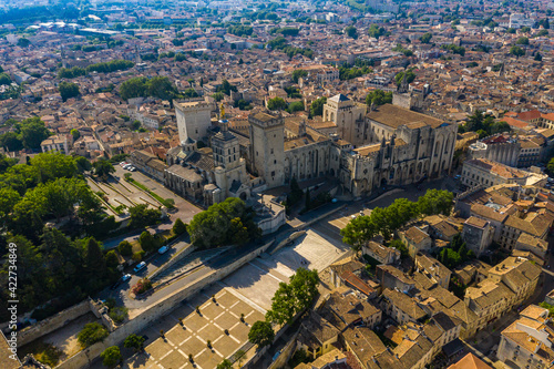Palais des Papes and Avignon city townscape scenery photo