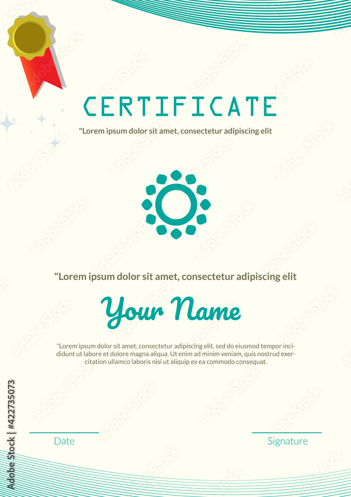 Achievement Certificate template. Award Trophy design concept
