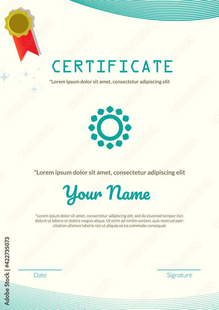 Achievement Certificate template. Award Trophy design concept Achievement Certificate template. Award Trophy design concept